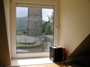 View of clock tower and Claragh mountain from south bedroom