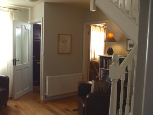 Living Room, Ground Floor.  Entrance foyer to left