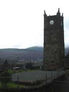 View of clock tower and Claragh mountain from first floor dormer window